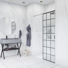 Душевая перегородка StekloMet серия Shower Black SM-180103.12.4B Душевая перегородка StekloMet серия Shower Black SM-180103.12.4B