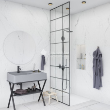 Душевая перегородка StekloMet серия Shower Black SM-090101.12 Душевая перегородка StekloMet серия Shower Black SM-090101.12