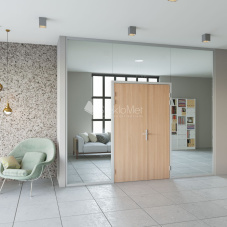 Стеклянная перегородка с распашной дверью StekloMet серия Simple Solid SM-023213.11 Стеклянная перегородка с распашной дверью StekloMet серия Simple Solid SM-023213.11