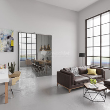 Перегородка с раздвижной дверью StekloMet серия Slide Point SM-031102.05 Перегородка с раздвижной дверью StekloMet серия Slide Point SM-031102.05