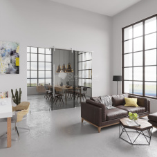 Перегородка с раздвижной дверью StekloMet серия Slide Point SM-031103.05 Перегородка с раздвижной дверью StekloMet серия Slide Point SM-031103.05