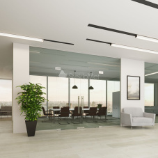 Стеклянная перегородка с маятниковой дверью StekloMet серия Easy Universal SM-012210.10 Стеклянная перегородка с маятниковой дверью StekloMet серия Easy Universal SM-012210.10