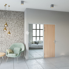 Стеклянная перегородка с распашной дверью StekloMet серия Simple Solid SM-023109.11 Стеклянная перегородка с распашной дверью StekloMet серия Simple Solid SM-023109.11