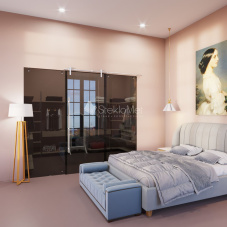 Перегородка с раздвижной дверью StekloMet серия Slide Point SM-031103.05.02 Перегородка с раздвижной дверью StekloMet серия Slide Point SM-031103.05.02