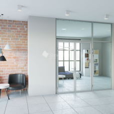 Стеклянная перегородка с распашной дверью StekloMet серия Simple One SM-023208.17 Стеклянная перегородка с распашной дверью StekloMet серия Simple One SM-023208.17