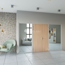 Стеклянная перегородка с распашной дверью StekloMet серия Simple Solid SM-023211.11 Стеклянная перегородка с распашной дверью StekloMet серия Simple Solid SM-023211.11