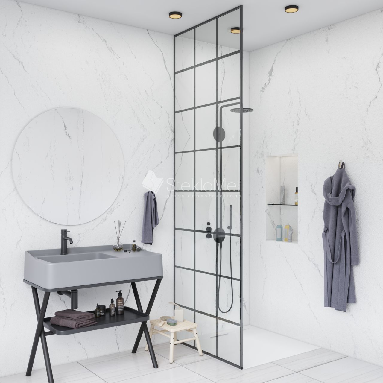 ������� ����������� StekloMet ����� Shower Black SM-090101.12