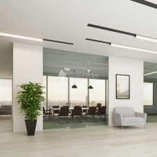 Стеклянная перегородка с маятниковой дверью StekloMet серия Easy Universal SM-012108.10 Стеклянная перегородка с маятниковой дверью StekloMet серия Easy Universal SM-012108.10