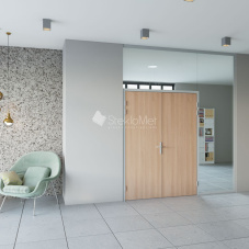 Стеклянная перегородка с распашной дверью StekloMet серия Simple Solid SM-023208.11 Стеклянная перегородка с распашной дверью StekloMet серия Simple Solid SM-023208.11