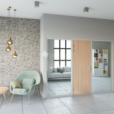 Стеклянная перегородка с распашной дверью StekloMet серия Simple Solid SM-023104.11 Стеклянная перегородка с распашной дверью StekloMet серия Simple Solid SM-023104.11