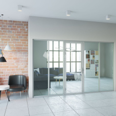 Стеклянная перегородка с распашной дверью StekloMet серия Simple One SM-023104.17 Стеклянная перегородка с распашной дверью StekloMet серия Simple One SM-023104.17