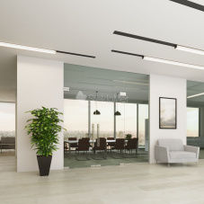 Стеклянная перегородка с маятниковой дверью StekloMet серия Easy Universal SM-012208.10 Стеклянная перегородка с маятниковой дверью StekloMet серия Easy Universal SM-012208.10