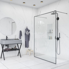 Душевая перегородка StekloMet серия Shower Black SM-180101.11.4B Душевая перегородка StekloMet серия Shower Black SM-180101.11.4B