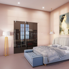 Перегородка с раздвижной дверью StekloMet серия Slide Point SM-031102.05.02 Перегородка с раздвижной дверью StekloMet серия Slide Point SM-031102.05.02