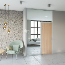 Стеклянная перегородка с распашной дверью StekloMet серия Simple Solid SM-023106.11 Стеклянная перегородка с распашной дверью StekloMet серия Simple Solid SM-023106.11