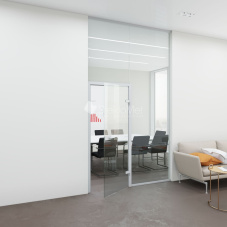 Стеклянная перегородка с распашной дверью StekloMet серия Simple Clear SM-023106.08 Стеклянная перегородка с распашной дверью StekloMet серия Simple Clear SM-023106.08