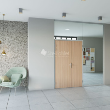 Стеклянная перегородка с распашной дверью StekloMet серия Simple Solid SM-023212.11 Стеклянная перегородка с распашной дверью StekloMet серия Simple Solid SM-023212.11