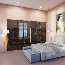 Перегородка с раздвижной дверью StekloMet серия Slide Point SM-031202.05.02 Перегородка с раздвижной дверью StekloMet серия Slide Point SM-031202.05.02