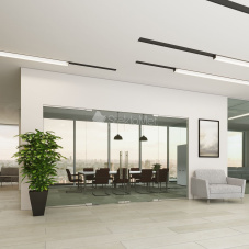 Стеклянная перегородка с маятниковой дверью StekloMet серия Easy Universal SM-012206.10 Стеклянная перегородка с маятниковой дверью StekloMet серия Easy Universal SM-012206.10