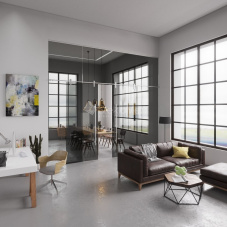 Перегородка с раздвижной дверью StekloMet серия Slide Point SM-033202.05 Перегородка с раздвижной дверью StekloMet серия Slide Point SM-033202.05