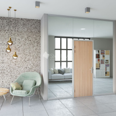 Стеклянная перегородка с распашной дверью StekloMet серия Simple Solid SM-023108.11 Стеклянная перегородка с распашной дверью StekloMet серия Simple Solid SM-023108.11