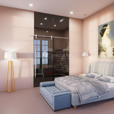 Перегородка с раздвижной дверью StekloMet серия Slide Point SM-033103.05.02 Перегородка с раздвижной дверью StekloMet серия Slide Point SM-033103.05.02