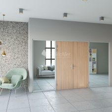 Стеклянная перегородка с распашной дверью StekloMet серия Simple Solid SM-023206.11 Стеклянная перегородка с распашной дверью StekloMet серия Simple Solid SM-023206.11